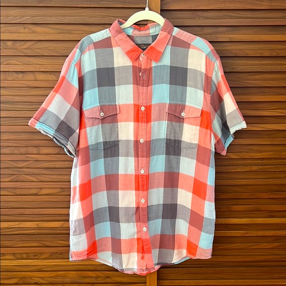 3XL Ben Sherman Red and Blue Casual Button Down Shirt - Picture 1 of 4